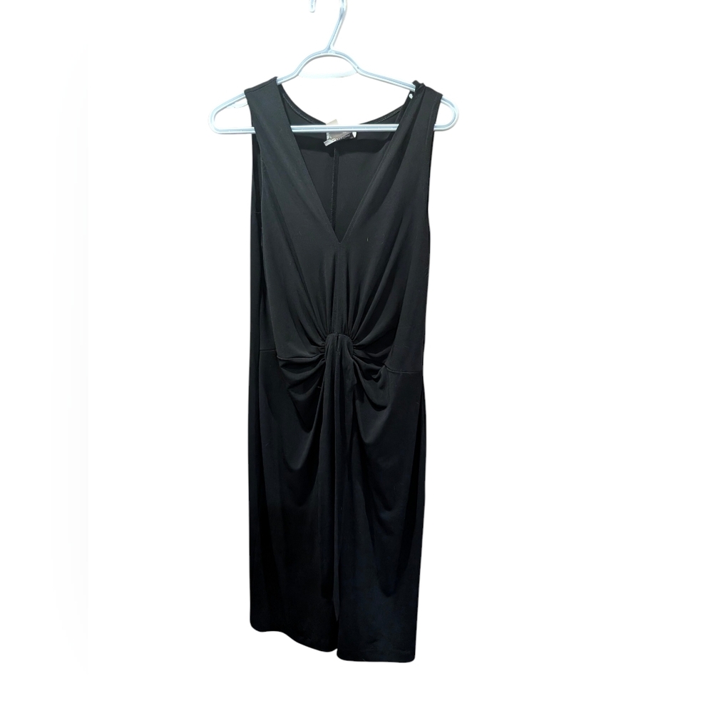 Joseph Ribkoff Black Midi Dress with Knot Detail